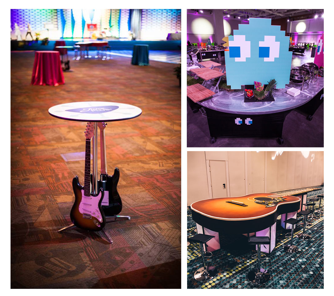Ghosts and Guitars Tables and Centerpieces Decor Gary Musick Productions